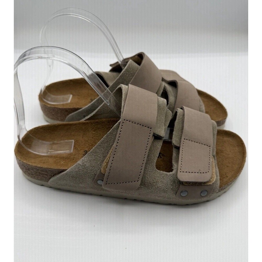 Birkenstock Sandals Unisex Taupe Uji Nubuck Suede Leather Retro US 8 EU 39 New